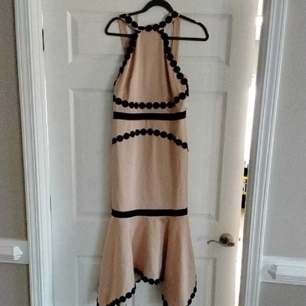 Stylestalker Beige and Black High Low Dress